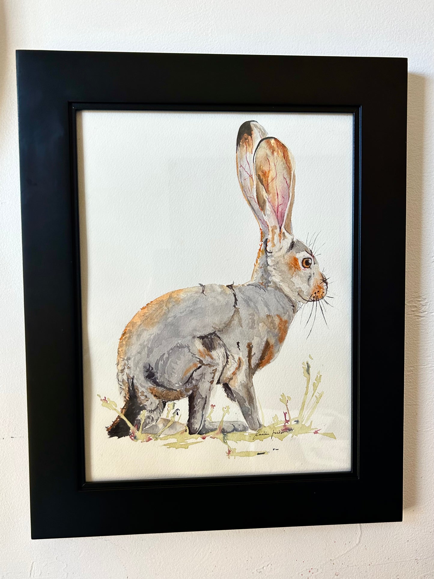 Sunset Hare Original 9x12"