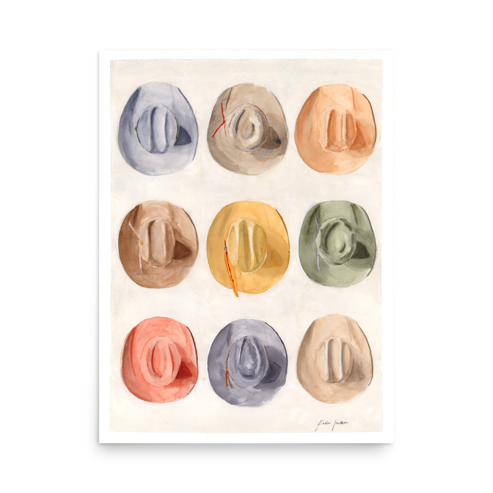 Hats Print 18x24”