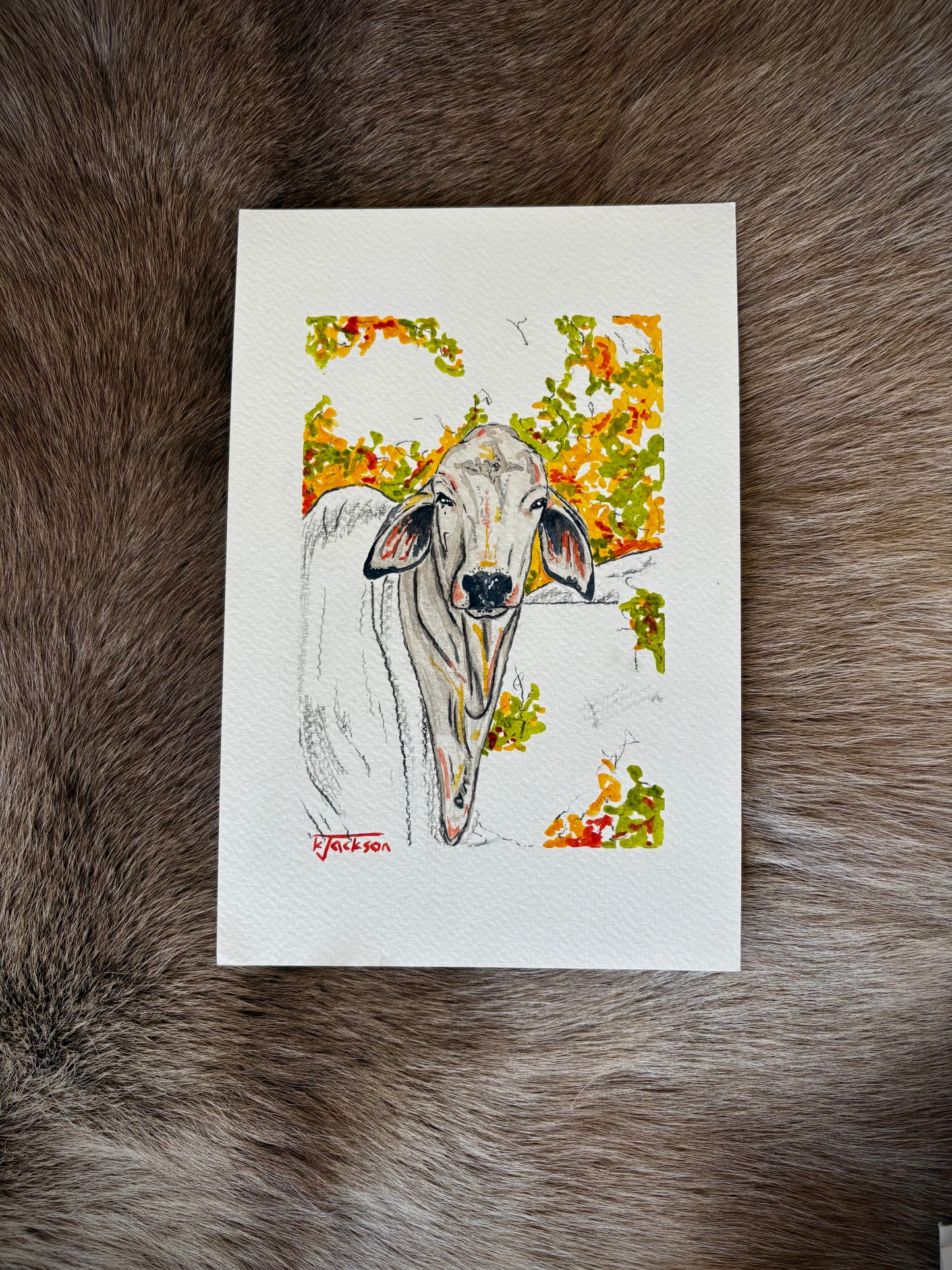 Fall Cow 6x9”