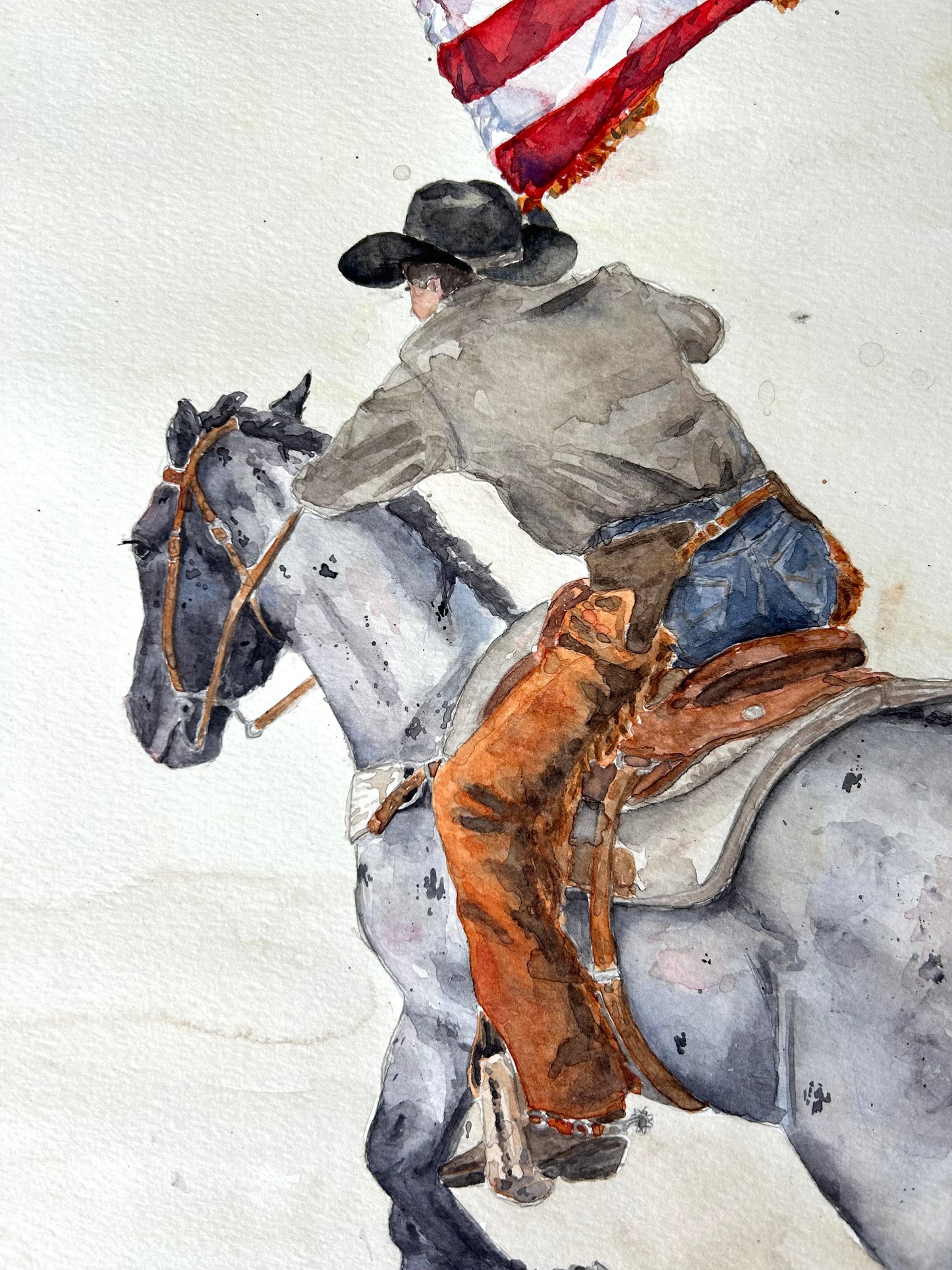 “Home of the Cowboy,” 18x24” Original Watercolor