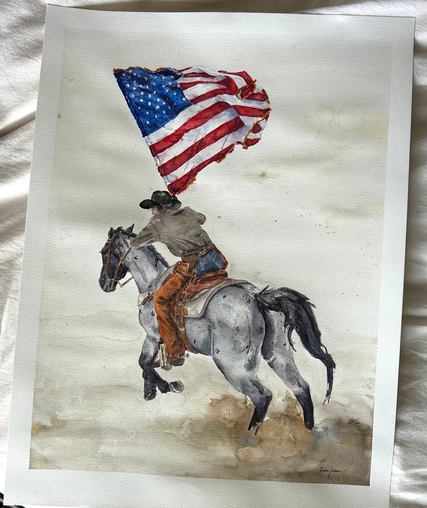 “Home of the Cowboy,” 18x24” Original Watercolor