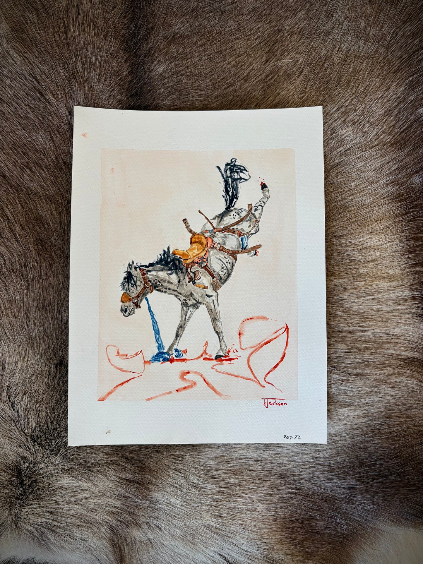 Bronc 9x12”