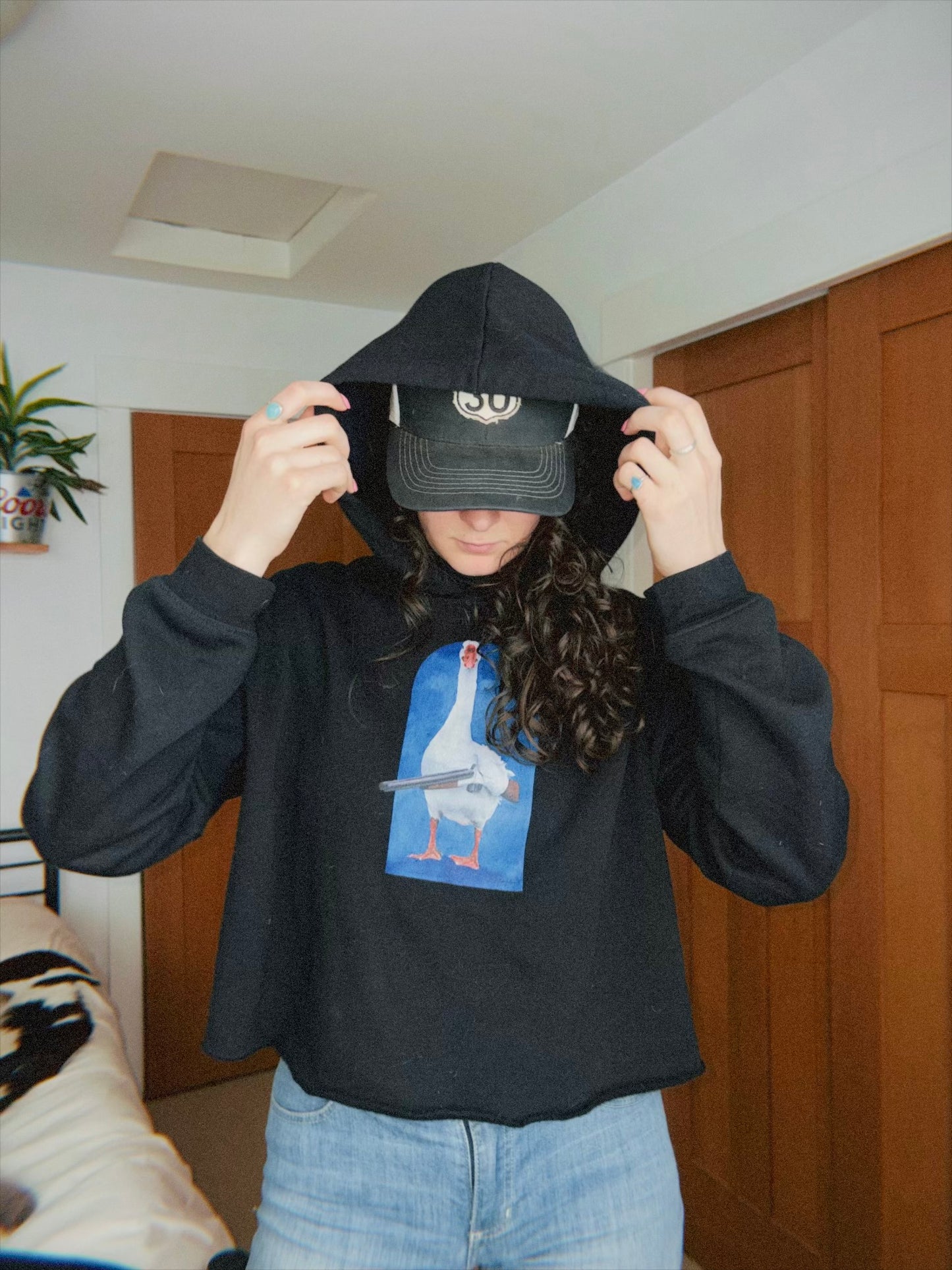 Ain't No Silly Goose Cropped Hoodie
