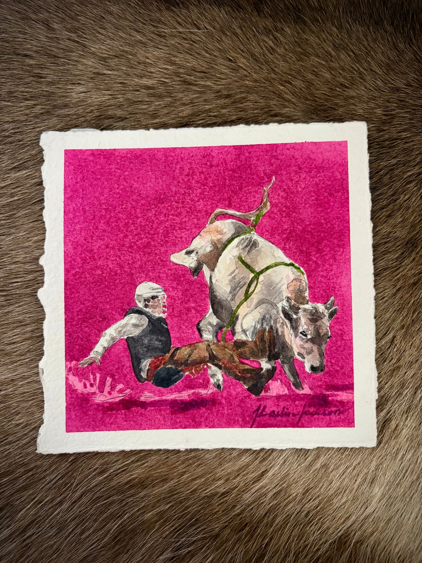 “Baby Bull,” 6x6”