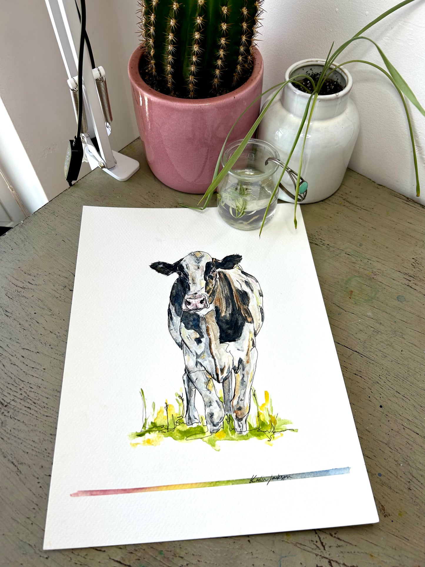 Dairy Cow 9x12" Original