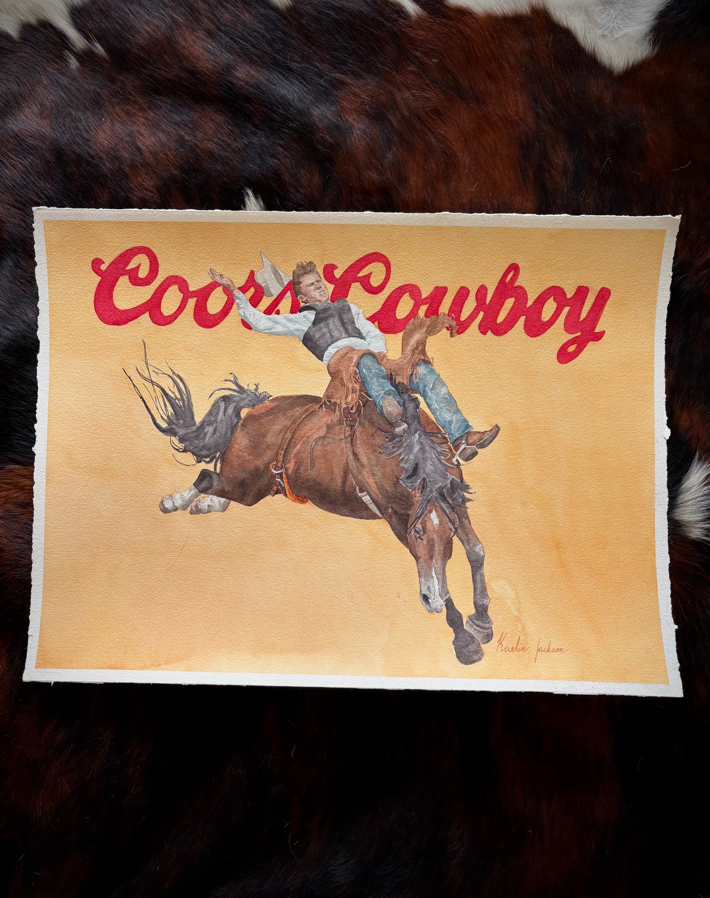 “Hang Tight Cowboy,” Original 22x30”
