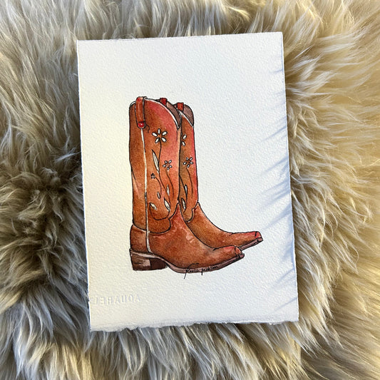 5x7” Daisy Boots Original